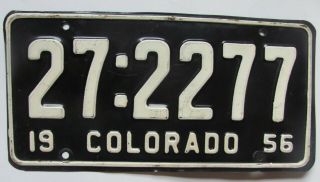 1956 Colorado Car License Plate