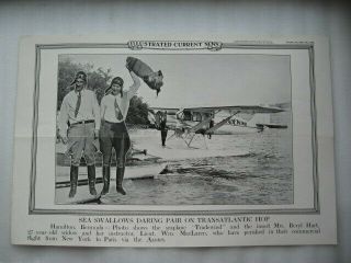 1931 Seaplane Tradewind Beryl Hart Wm Maclaren Photo Poster Airplane York Us
