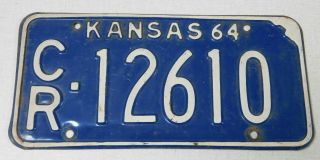 1964 Kansas Passenger Car License Plate Crawford County