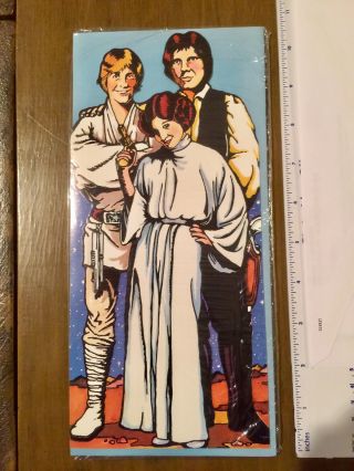 Vintage Star Wars 10.  5 “ Die Cut Greeting Card & Envelope 1977 Luke Leia Han