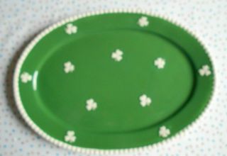 Euc Shamrock Scatter Ceramic Platter 16 " Savinio St Patrick 