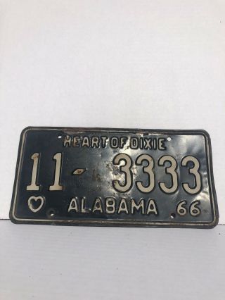 1966 Alabama License Plate Car Tag Calhoun County
