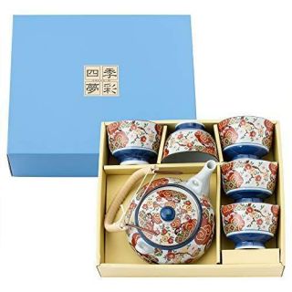 Japanese Teapot Kyusu Dobin Teacup Yunomi Set Ware Flower Pottery Japan Japan