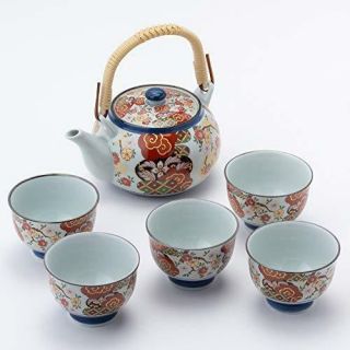 Japanese Teapot Kyusu Dobin Teacup Yunomi set Ware Flower Pottery Japan Japan 6