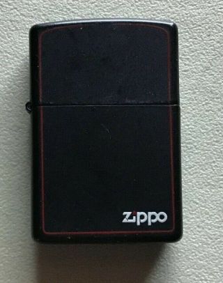 Vintage Zippo Black Matte Lighter W/zippo Logo,  E Viii,  Niagara Falls,  Rare