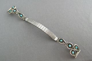 Vintage Old Pawn Sterling Oval Cabochon Turquoise Womens Watch Band