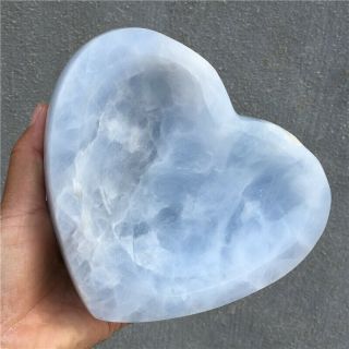 2.  9lb Natural Blue Calcite Quartz Crystal Ashtray Specimen Healing Hot3868