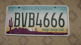23 - Arizona Flat Graphic Base License Plate Bvb4666 666 Devil 