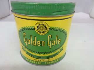 Vintage Advertising Golden Gate Round Tin Canister Tobacco Canada 55 - G