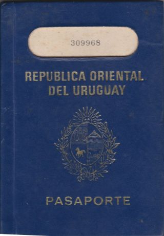 Uruguay 1990 Expired Passport With Revenue Stamps From Portugal