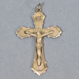Vintage Sterling Silver Religious Crucifix Cross Pendant - - 1193