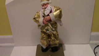 Animated Saxophone Playing/dancing Santa Claus With Gold Costume Good