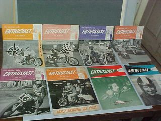 1962 Harley - Davidson Enthusiast Magazines (8 Issues) 