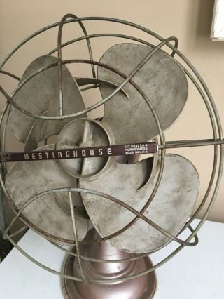 Vtg WESTINGHOUSE Fan Aluminum ART DECO 4693 Mid Century Modern Industrial 3