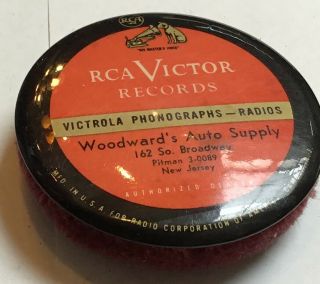 Vtg Rca Victor Phonograph Record Duster Cleaner Nipper Dog Woodward’s Auto Nj