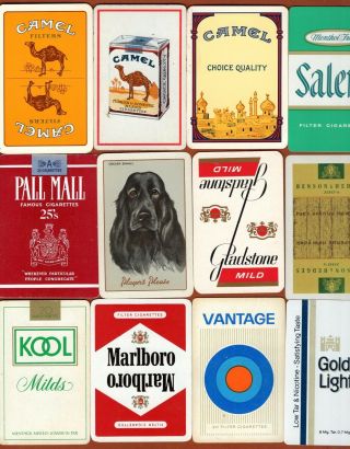 12 Single Swap Playing Cards Cigarette Ads Smoking Tobacco All Brands Vintage