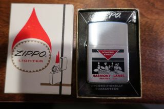 1960 Vintage Zippo Lighter Harmony Lanes Panama,  Ny