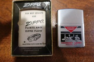 1960 Vintage Zippo Lighter Harmony Lanes Panama,  NY 2