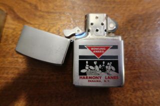 1960 Vintage Zippo Lighter Harmony Lanes Panama,  NY 3