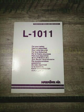 Hawaiian Air L - 1011 Safety Instructions