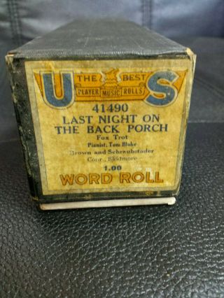 Last Night On The Back Porch Fox Trot 41590 Us Vintage Player Piano Roll