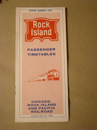 Rock Island - Time Tables,  Spring - Summer 1965