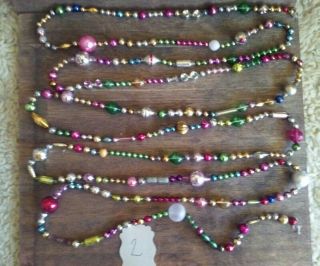 Mercury Glass Garland Vintage Collectible Antique Beads Shape Large Beads