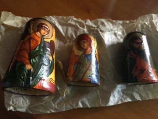 Russian Icon Hand - Painted Thimbles By Famous Icon Artist Irina Timofeeva