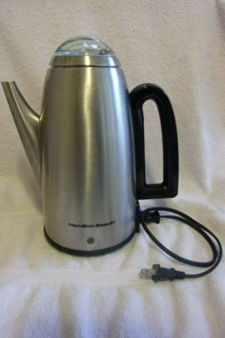 Vtg Hamilton Beach Stainless Steel 12 Cup Automatic Percolator Coffee Pot 40614