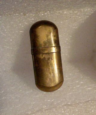 Brass Zippo Fluid Lighter No.  5 Tarnished