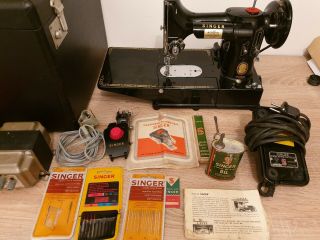 Singer 222k Featherweight Sewing Machine Arm With Zigzagueur Automatic.  1956