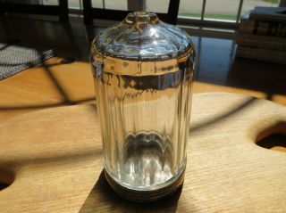 Vintage Depression Era Paden City Jeanette Glass Bullet Ribbed Sugar Shaker Jar