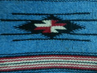 Old Small Blue Chimayo Blanket Rugs,  10 