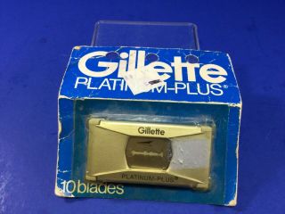 Vintage,  Gillette Platinum - Plus 10 Pack Razor Blades,  New/ Old Stock