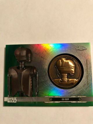 2019 Topps Chrome Star Wars Legacy Medallion Green Ev - 909 7/50