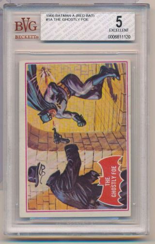 1966 Batman A (red Bat) 1a The Ghostly Foe Bgs 5 1st Card C3704