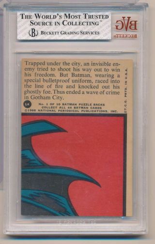 1966 BATMAN A (RED BAT) 1A THE GHOSTLY FOE BGS 5 1ST CARD C3704 2
