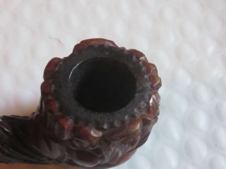 Vintage Estate Hand Carved Pipe Buddha Carved Oriental Figures Smoking Pipe 4