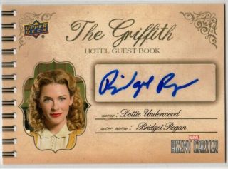 2018 Upper Deck Agent Carter The Griffith Bridget Regan Autograph Card
