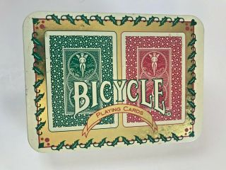 Bicycle Holiday Back Playing Cards Poker 808 In Collector’s Tin Cards