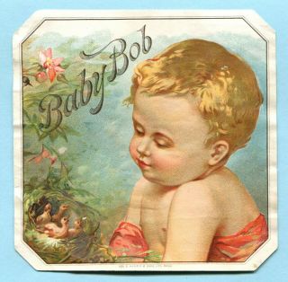 Antique 1880s Baby Bob Geo Harris Sample Outer Cigar Box Label