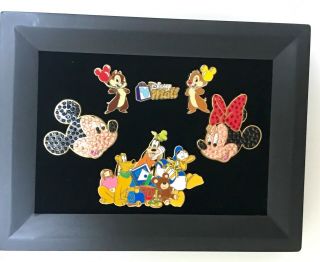 Jds Pin 39687 Disney Mall 1st Anniversary Framed Set Mickey Chip And Dale Le 300