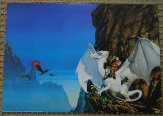 Michael Whelan The White Dragon Art Poster 17 X 24 Anne Mccaffrey,  1980 Rolled