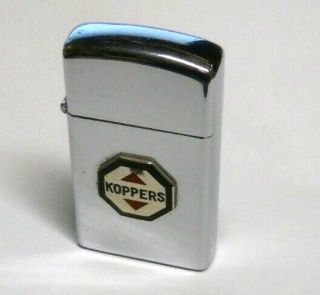 Vintage High Polish Koppers Slim Style Zippo Lighter,