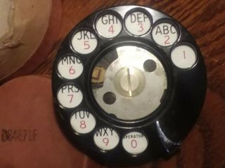Vintage Bakelite Telephone Finger Wheel Porcelain Rotary Dial Phone Part