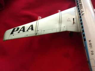 Pan American Clipper Meteor Tin Litho Battery Operated Plane N - 801PA 5