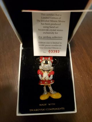Arribas Bros Jeweled Disney 2 " Minnie Mouse Figurine Swarovski Crystal Limited