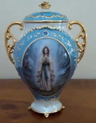 Ardleigh Elliott Visions Of Mary Our Lady Of Lourdes Porcelain Music Box 2000 Le