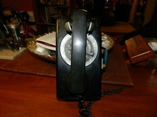 Vintage Black Western Electric Bell System Rotary Wall Phone As - Is