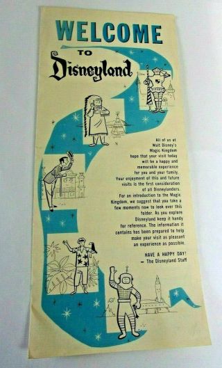 Vintage Mid Century Disneyland Brochure Map & Knott 